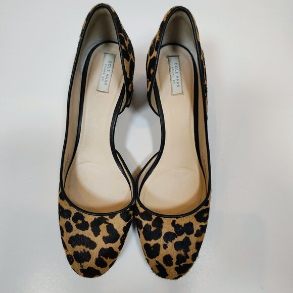Cole Haan Women's 7 1/2B Leopard Chunky Heel Shoes - Picture 12 of 15